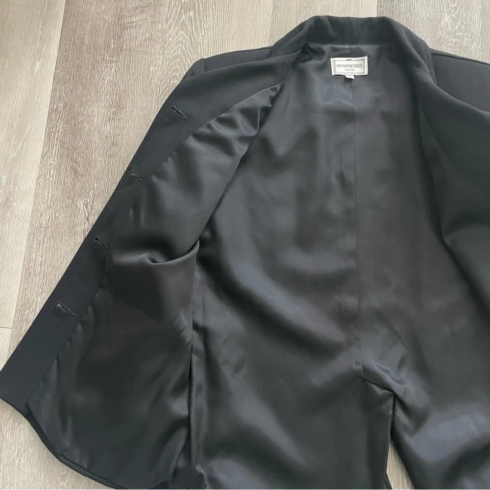 Vintage Henri Bendel Wool Blazer Jacket Black Pockets
